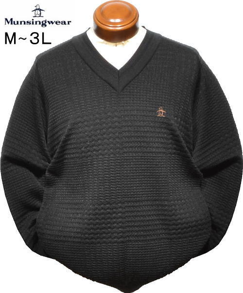 マンシング メンズ Vネックセーター MG5FST01M ブラック