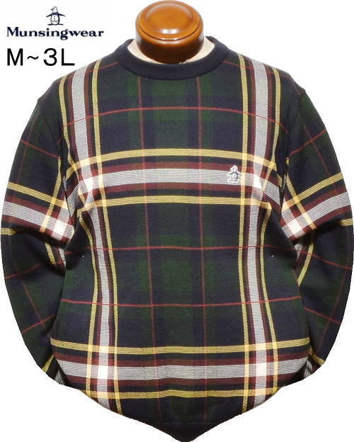 マンシング メンズ クルーネックセーター MG5FST03M ネイビー