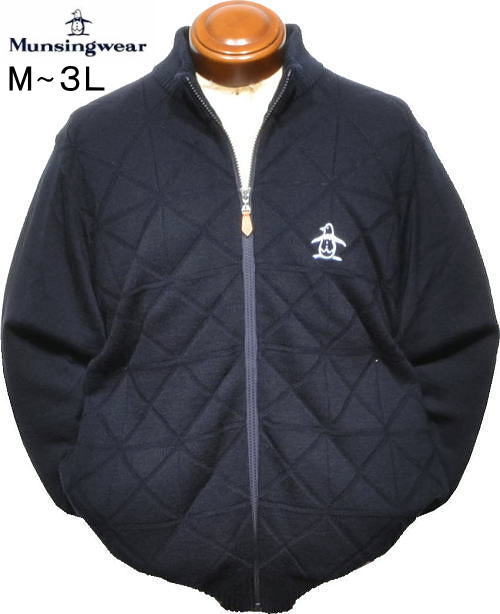 マンシング メンズ ニットブルゾン MG5FST81M ネイビー