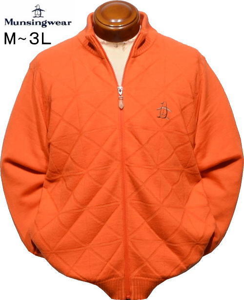 マンシング メンズ ニットブルゾン MG5FST81M オレンジ