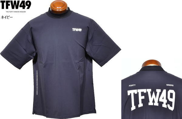 TFW49 メンズ モックネック半袖シャツ T102510027 ネイビー