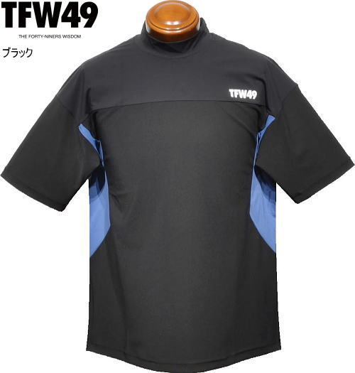 TFW49 メンズ モックネック半袖シャツ T102610011 ブラック