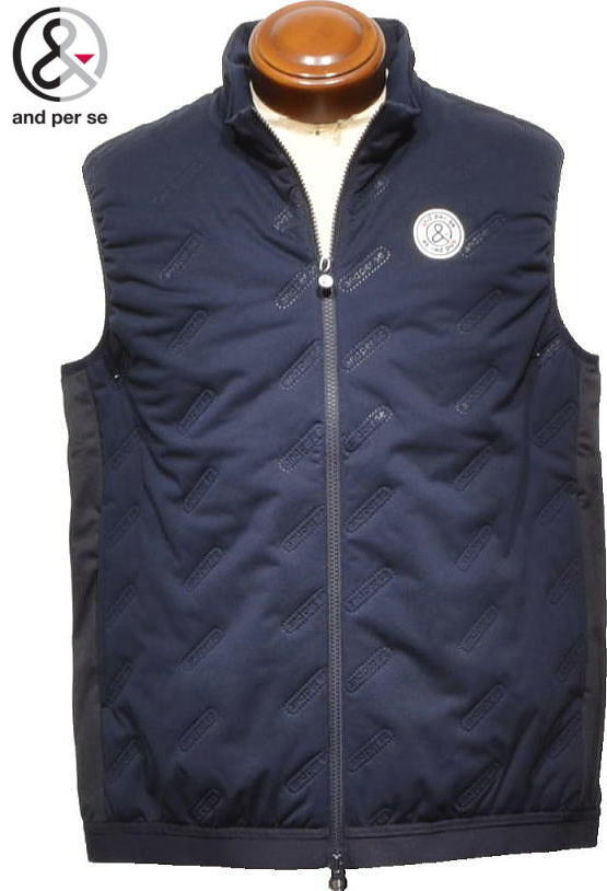 アンパスィ メンズ 中綿入りアウターベスト AMF1015G3 ネイビー