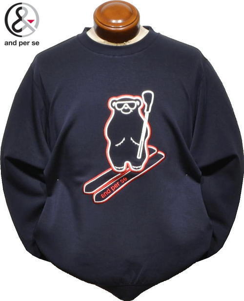 アンパスィ メンズ クルーネックトレーナー AMF6215J3 ネイビー